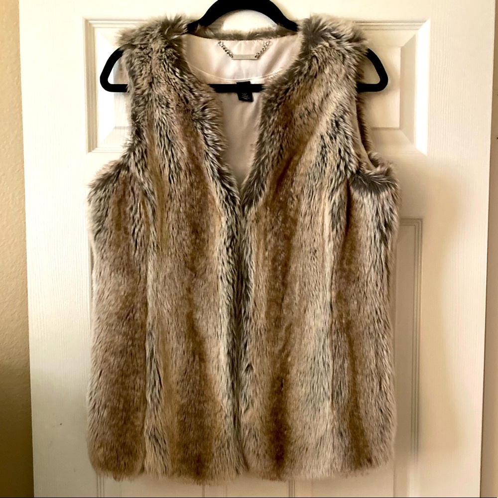 Faux Fur Vest by White & Black